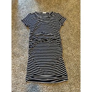 Black & White Stripe Maternity Dress